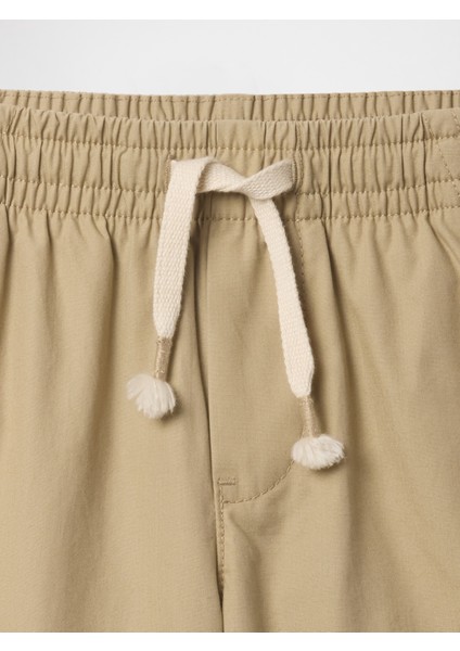 Erkek Bebek Bej Poplin Pull-On Şort