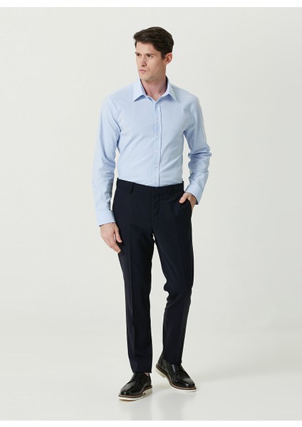 Slim Fit Klasik Yaka Açık Mavi Erkek Gömlek 1087382
