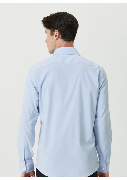 Slim Fit Klasik Yaka Açık Mavi Erkek Gömlek 1087382