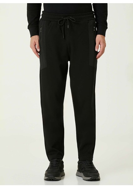 Siyah Erkek Slim Fit Düz Eşofman Altı 1093019