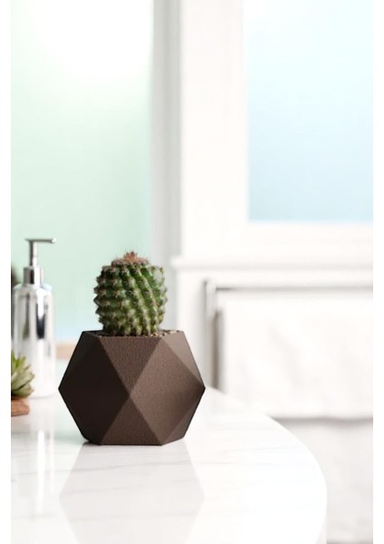 Modern Geometrik Desenli Mini Saksı – 8 cm x 10 cm | Dekoratif Kaktüs & Sukulent Saksısı