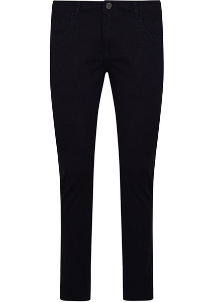 Lacivert Slim Fit Desenli Pamuklu 5 Cep Kanvas Pantolon