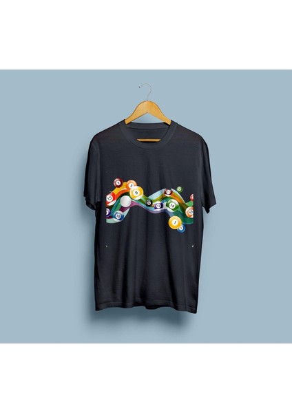 Oversize Bilardo Topları Tasarım Unisex T-Shirt