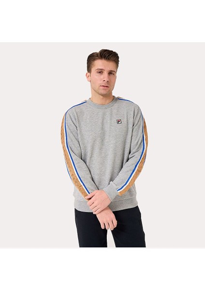 Erkek Bisiklet Yaka Sweatshirt Braid Detail TM411156