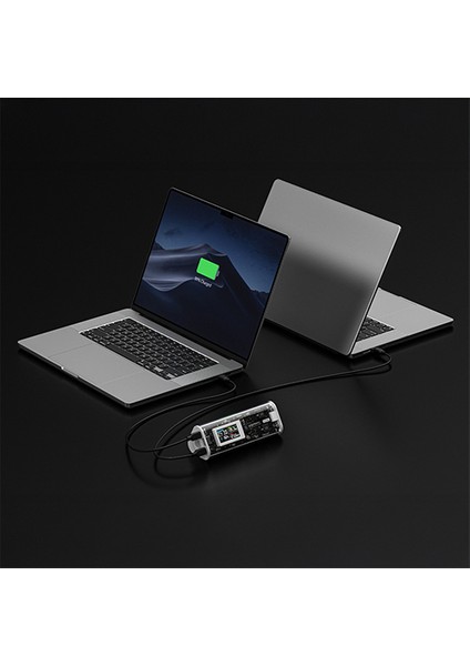 170W - Yüksek Güçlü ve Şeffaf Tasarımlı Gan Powerbank - Gri