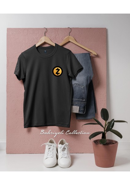 Oversize Zec Zcash Coin Kripto Cep Tasarımlı Unisex T-Shirt