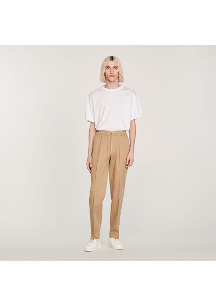 Camel Elastik Düz Paça Pantolon