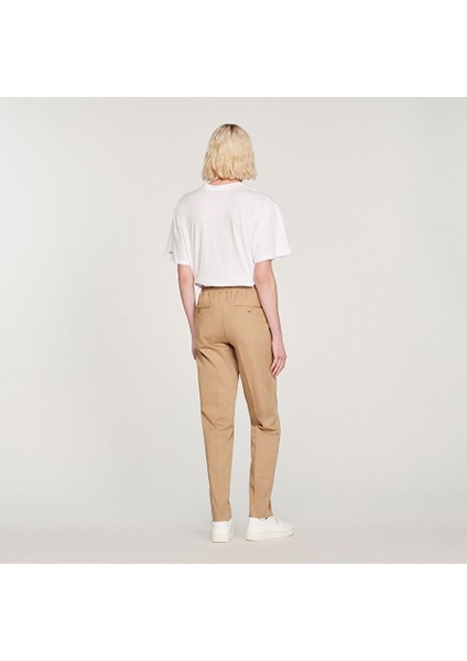 Camel Elastik Düz Paça Pantolon