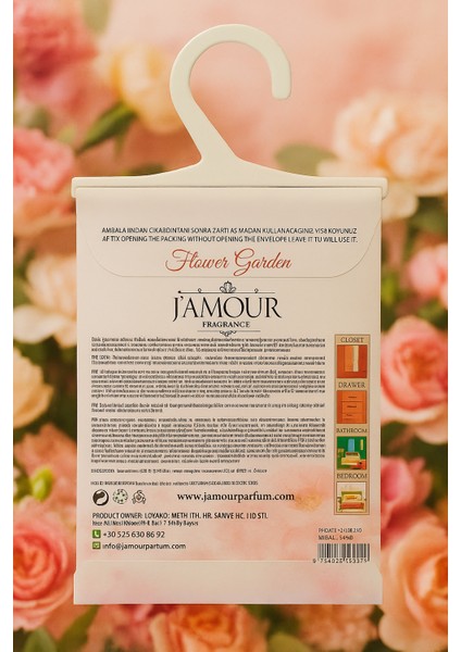 Flower Garden (Çiçek Bahçesi) Askılı Dolap ve Çekmece Kokusu 3'lü Paket modelleri