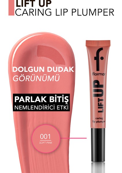 Lift Up Dolgun Görünüm Veren & Hyaluronik Asit Etkili Dudak Parlatıcısı (001 Soft Pink) 8682536098397