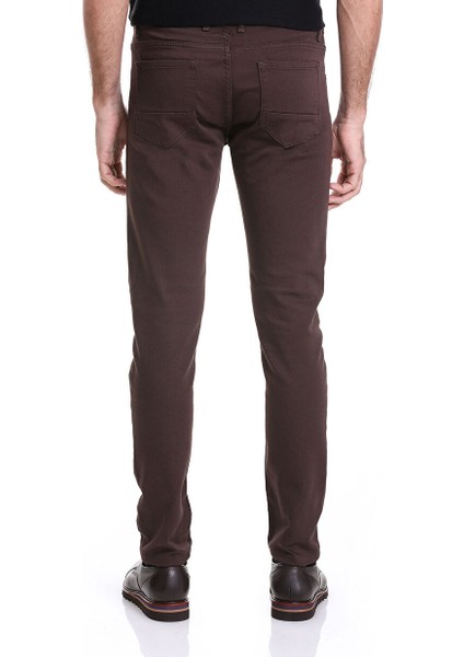 Kahverengi Slim Fit Düz Pamuklu 5 Cep Kanvas Pantolon fırsatları