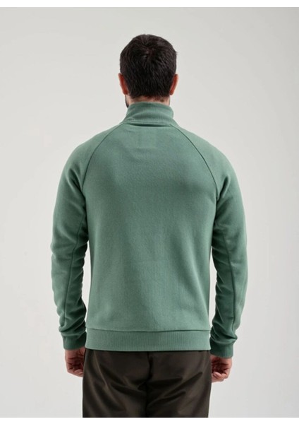 Erkek Yeşil Tam Fermuarlı Sweatshirt 2419002 fırsatları