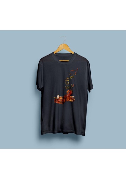 Oversize Keman Tasarım Unisex T-Shirt