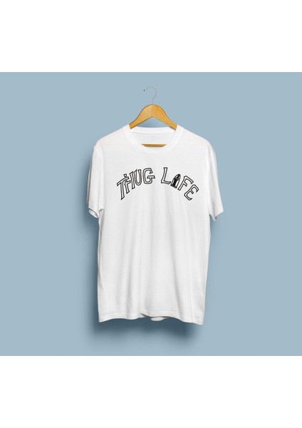 Oversize Thug Life Yazı Tasarım Unisex T-Shirt