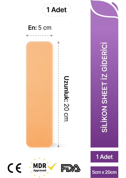 Skar Giderici Silikon Şerit Keloid Sezaryen Cilt Çatlakları Bbl Ameliyat Izi 1'li