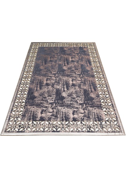 BNC 03 MARINE BRONZE - BIANCA - Klasik Ve Modern İşleme ve Oymaya Sahip Parlak Bordürlü Suni Deri Halı - MARINE BRO - 80*150