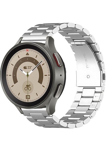 Samsung Galaxy Watch 4 5 5pro 6 7 FE 40mm ve 44mm ile Uyumlu Kordon Klasik Baklava Model Paslanmaz Çelik Metal Kayış