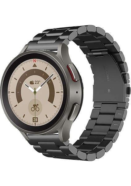 Samsung Galaxy Watch 4 5 5pro 6 7 FE 40mm ve 44mm ile Uyumlu Kordon Klasik Baklava Model Paslanmaz Çelik Metal Kayış