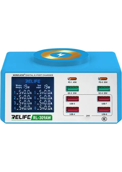 Relife RL-309AW 100W 8 Port USB Şarj Istasyonu