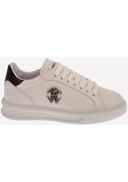 Beyaz-Siyah Erkek Deri Sneaker 25730