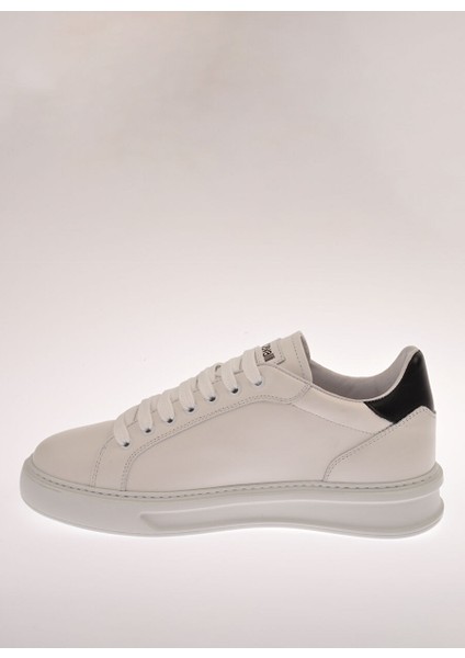 Beyaz-Siyah Erkek Deri Sneaker 25730 fiyatları