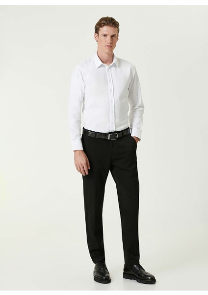 Beyaz Erkek Gömlek Slim Fit Diyagonal Gömlek 1092977 modelleri