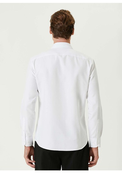 Beyaz Erkek Gömlek Slim Fit Diyagonal Gömlek 1092977 indirimleri