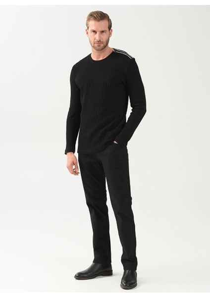 Bisiklet Yaka Siyah Erkek Sweatshırt 1083887