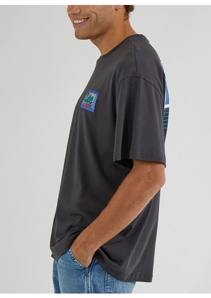 Bisiklet Yaka Siyah Erkek T-Shirt LL10FEON_T-SHIRT fırsatları