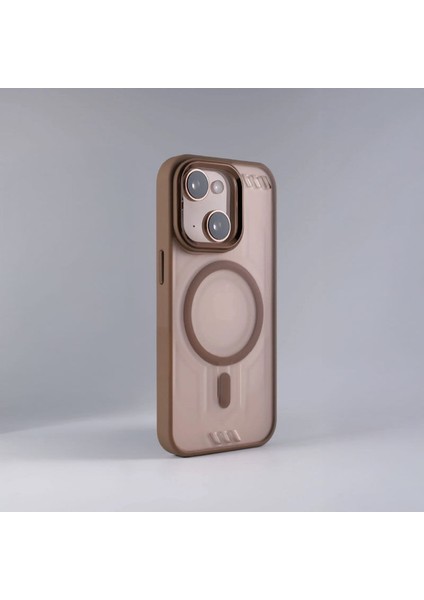 Apple iPhone 14 Plus Uyumlu Kılıf Zebana Vault Silikon Kılıf (Kablosuz Şarj Destekli) Desert Titanyum fiyatları