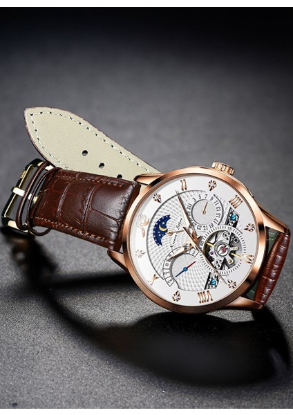 KS4009 Luxury Gold Tourbillon Mekanik Otomatik Erkek Kol Saati modelleri