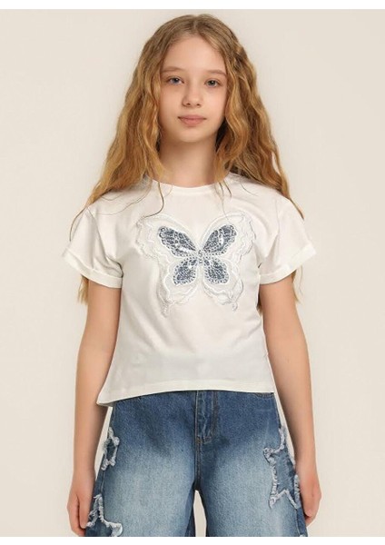 Kız Çocuk Kelebekli Tshirt