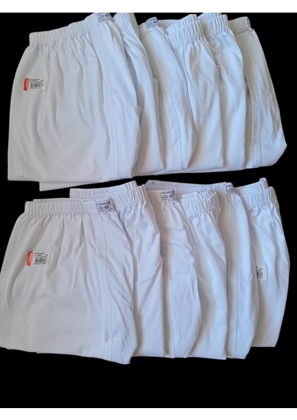 Erkek Paçalı Külot Arjantin 12'li Avantajlı Paket %100 Pamuklu Cotton Beyaz Regular Geniş Kalıp Pabc1-3