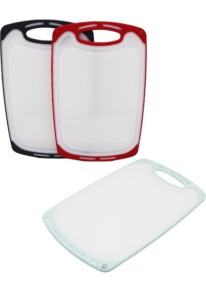 31 x 20 cm - Küçük Plastik Kesim Panosu - Kaymaz Silikon Kenarlık - 10 mm Kalınlık