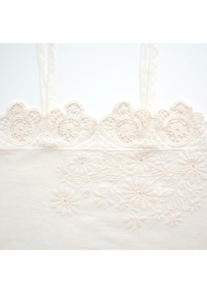 Amanda Battal Boy Nevresim Takımı Organik Pamuk Keten Dantelliı Krem 240X220CM fiyatları