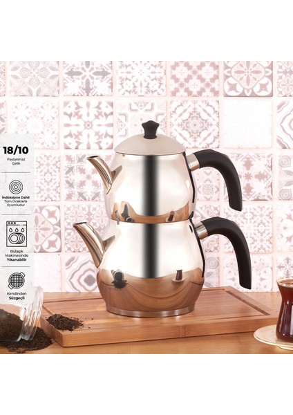 Cemre Maxi Siyah Çaydanlık Takımı 1.00 - 2.00 LT