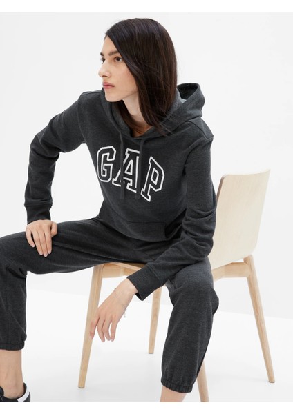 Kadın Koyu Gri Gap Logo Fleece Sweatshirt