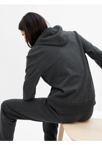 Kadın Koyu Gri Gap Logo Fleece Sweatshirt fiyatları