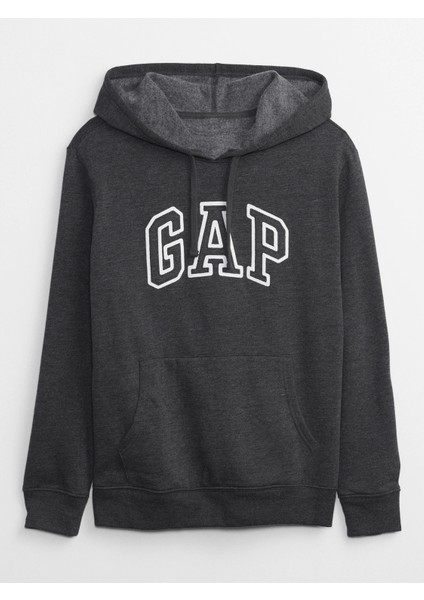 Kadın Koyu Gri Gap Logo Fleece Sweatshirt modelleri