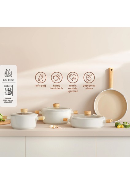 Swiss Crystal 7 Parça Tencere Seti