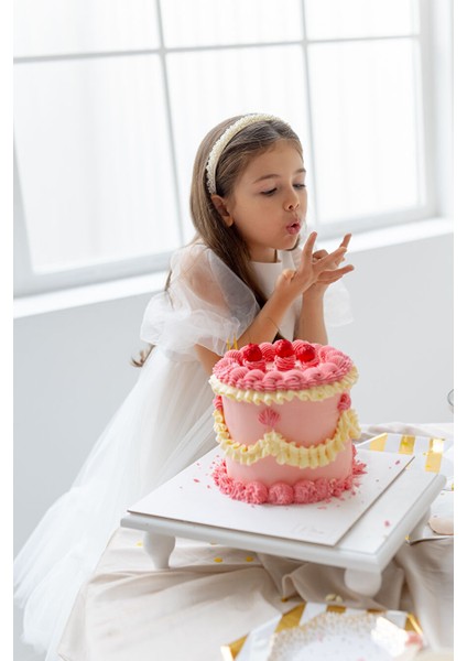 Beyaz Flower Girl Maxi Elbise fiyatları
