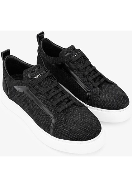 Siyah Erkek Deri Sneaker 698 1058-10 Erk Ayk Y24