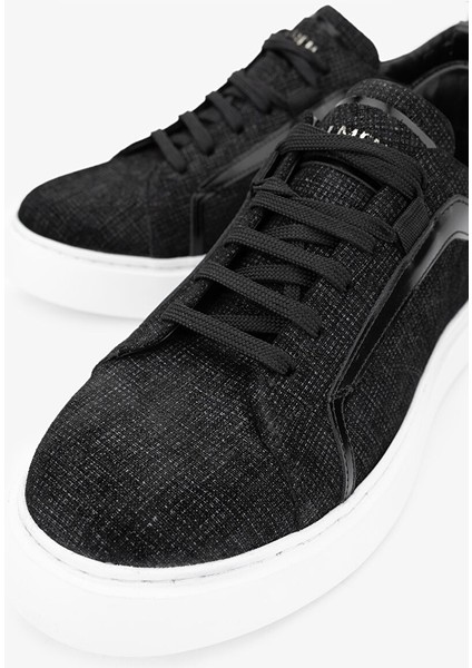Siyah Erkek Deri Sneaker 698 1058-10 Erk Ayk Y24