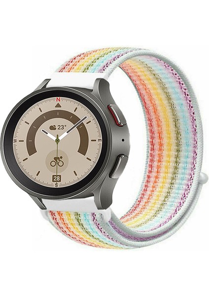 Samsung Galaxy Watch 4 5 5pro 6 7 FE 40mm ve 44mm ile Uyumlu Kordon Kumaş Desenli Cırt Cırtlı Spor Kayış