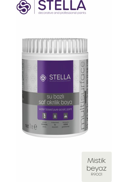Boya Su Bazlı Saf Akrilik Mistik Beyaz 1 Lt