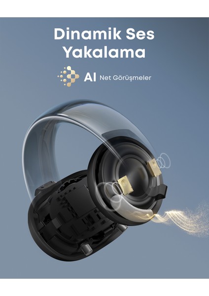 Soundcore Aeroclip Open Ear Adaptif Konforlu Klipsli Kulaklık - Esnek ve Güvenli Uyum - Siyah - A3388 modelleri
