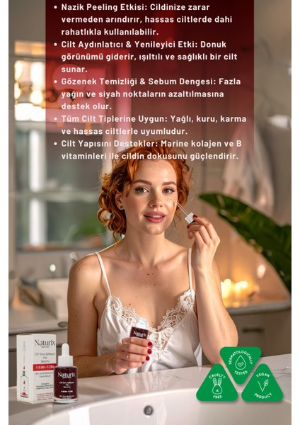 Renk Dengeleyici Serum | %10 Aha + %2 Bha | Kırmızı Peeling Etkisi 30 ml indirimleri