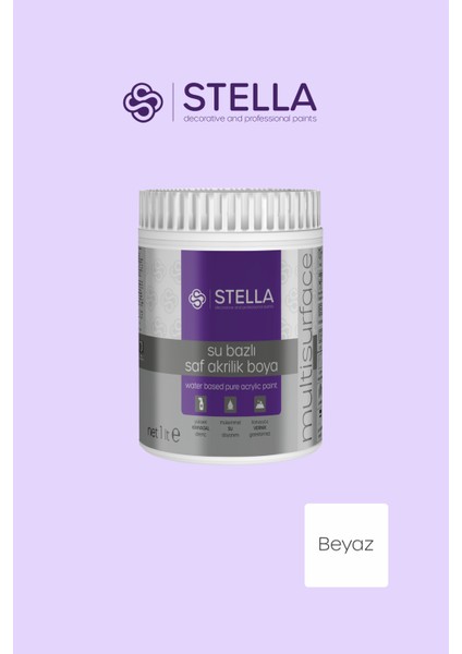 Su Bazlı Saf Akrilik Dönüşüm Boyası Beyaz 1 Lt