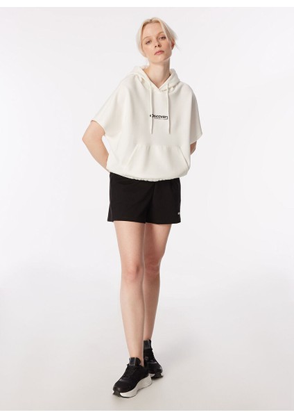 Beyaz Kadın Kapüşonlu Relaxed Baskılı Sweatshirt D4SL-SWT3031 fırsatları