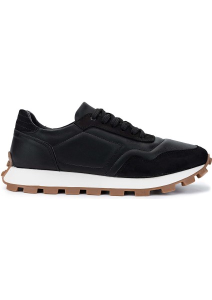 Erkek Hakiki Deri Siyah Sneakers & Spor Ayakkabı